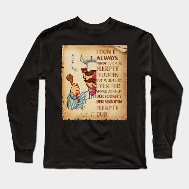 vintage look design, exclusive, swedish chef Long Sleeve T-Shirt by albertkeith48